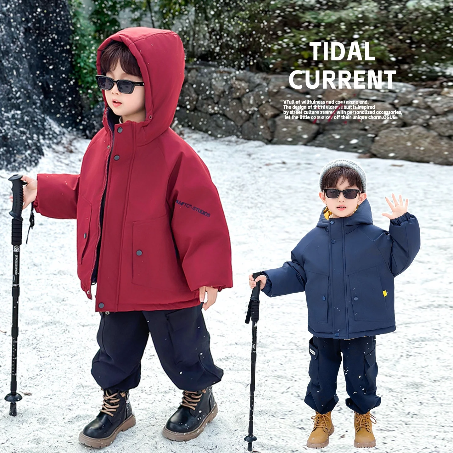 

Теплая хлопковая куртка для мальчиков, зимняя одежда 2025 года, новая, стильная, молодежная, приталенная, из полиэфирного волокна, на молнии...