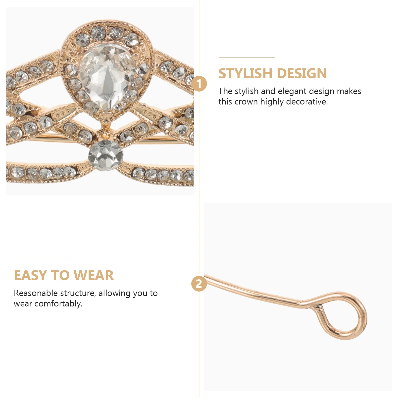 

Inflatable Baroque Crown Bride Halloween Decor Elegant Alloy Rhinestone Headband Adult