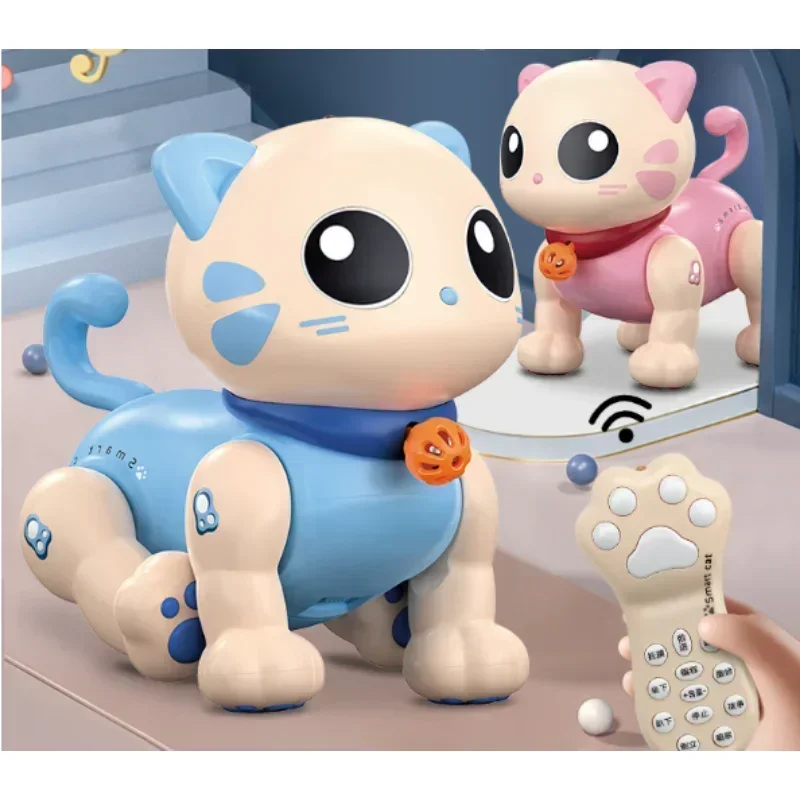 Programmable RC Stunt Robot Cat, Voice Control & Touch Sensing Electronic Pet with Music, Interactive Simulation Toy Gift for Ki