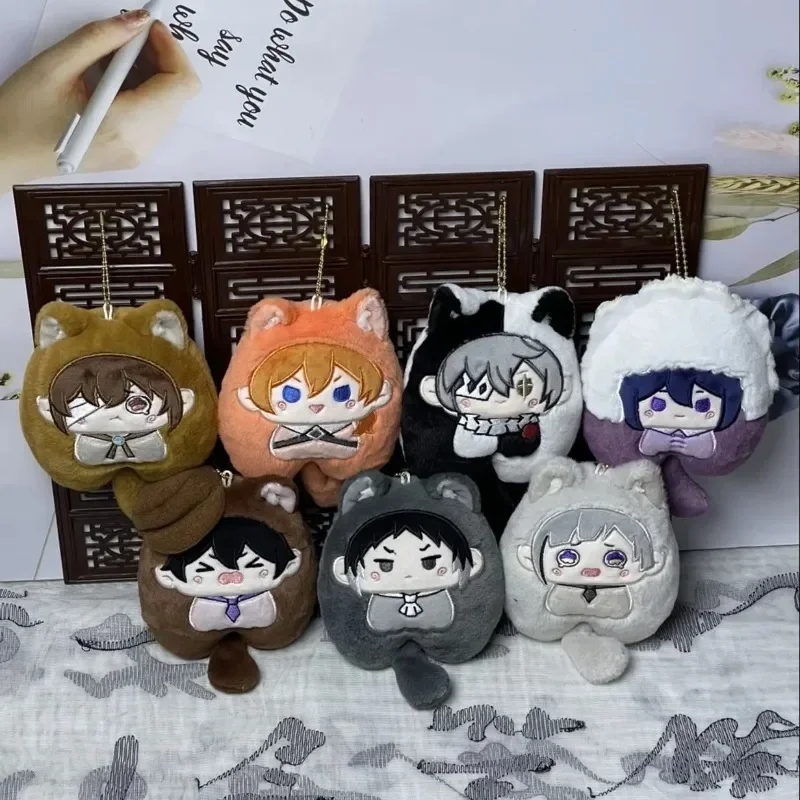 Anime Dogs Dazai Osamu Nakahara Chuuya Ryunosuke Kawaii Cosplay Plush Stuffed Dango Keychain Mini Plushies Doll Toy Figures Gift