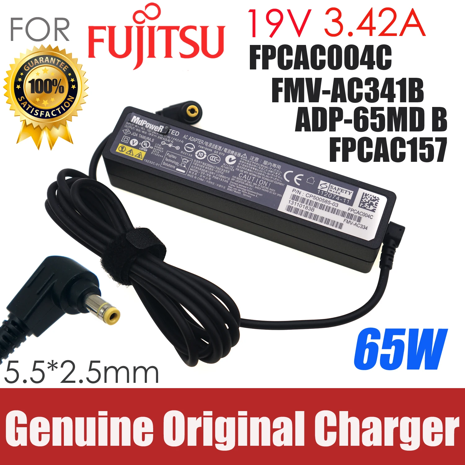 19V 3.42A 65W ADP-65MD B A13-065N3A Laptop AC Adapter Charger For Fujitsu Lifebook U554 E743 SH771 P702 P70 PXW1934N