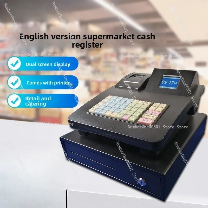 Retail POS System with Printer for Supermarket, Restaurant Kitchen, Front Desk, and Convenience Store
