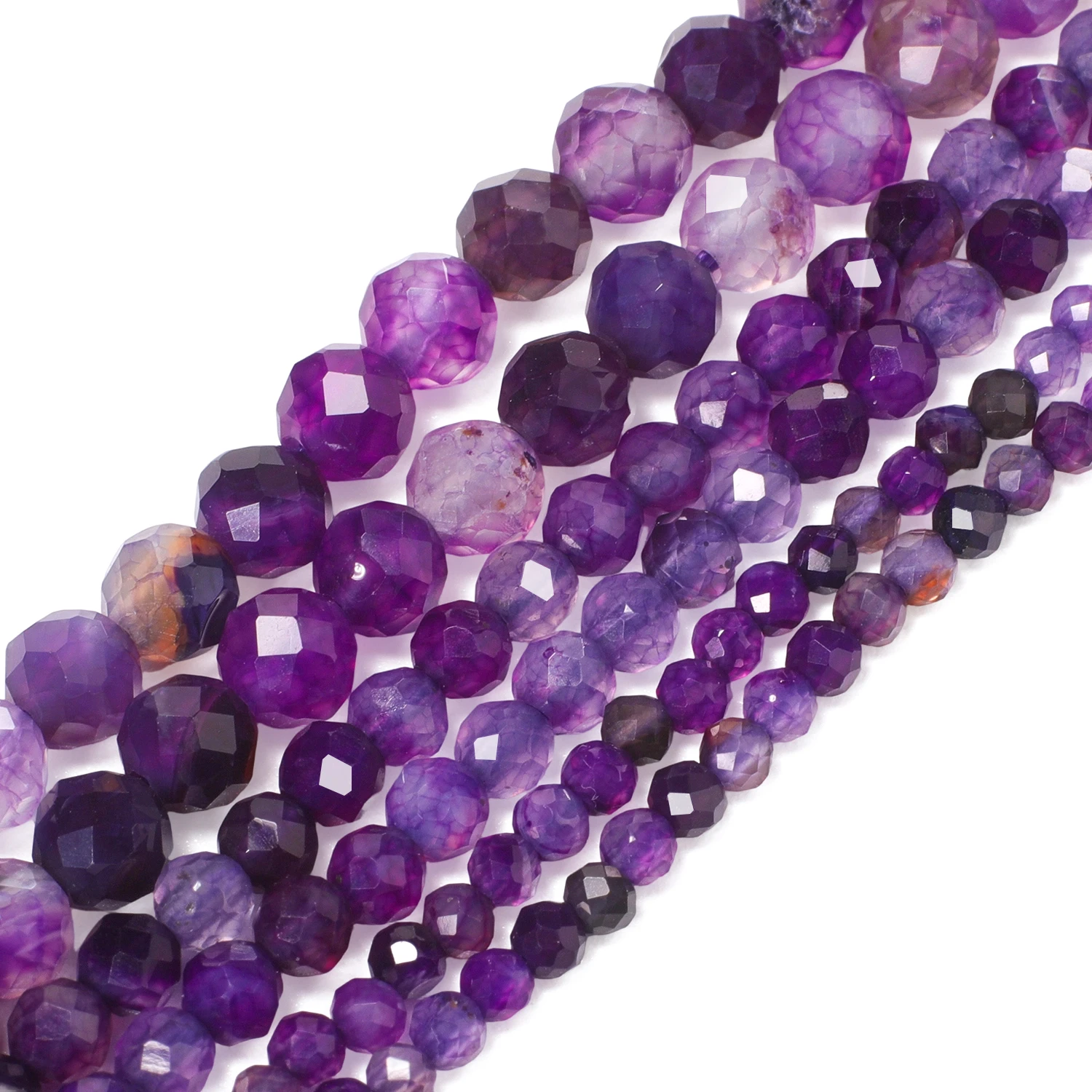New 2 3 4mm Faceted Tiny Beads Natural Purple Striped Agate Stone for Jewelry Making Diy Bracelet Necklace Accessories
