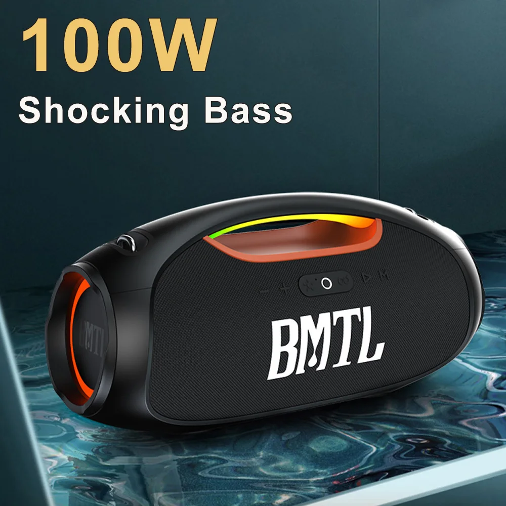 

Wireless Stereo Sound Shocking Bass Speaker 100W Original BMTL Boombox with RGB Light Outdoor Waterproof Bluetooth Subwoofer