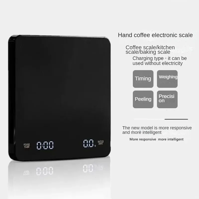 Baking Electronic Scale USB Rechargeable Espresso Timing Scale Food weighing grams Home kitchen food electronic scale