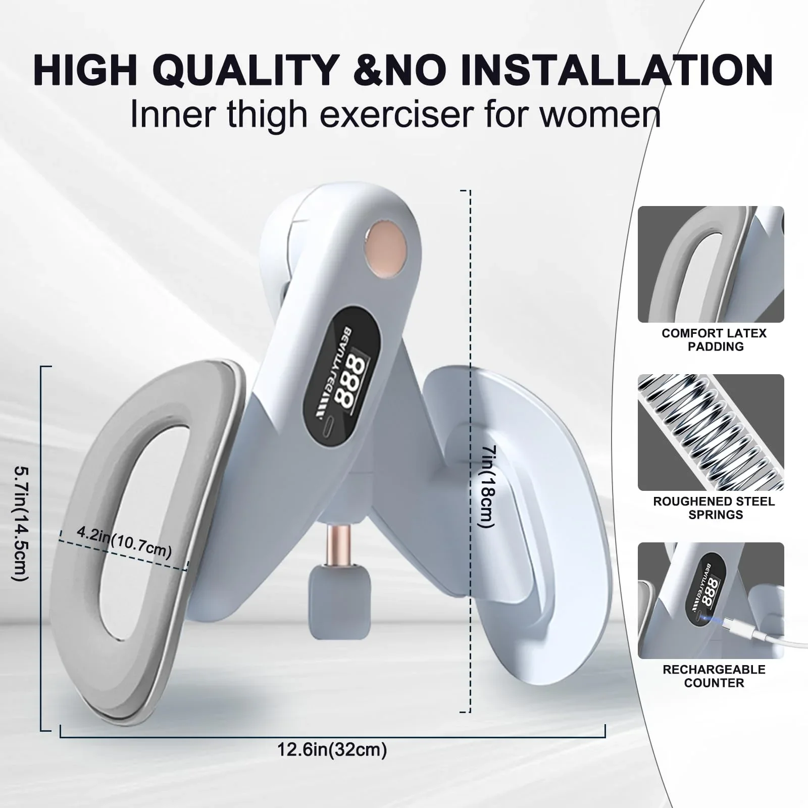 مدرب الفخذ، وسادات سيليكون غير قابلة للانزلاق لتدريب الورك والحوض، معدات تمارين الفخذ الداخلية