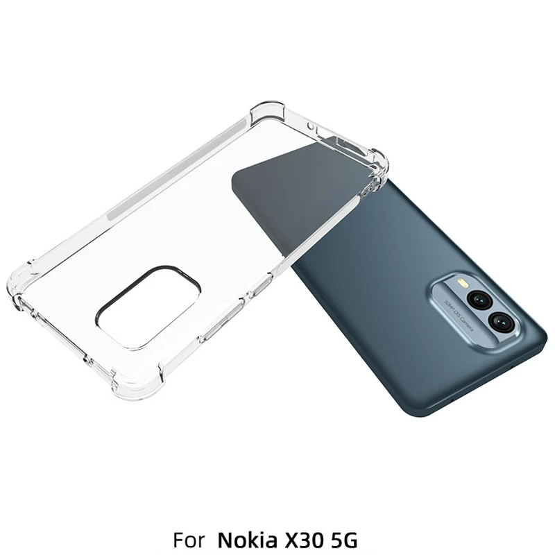 Nokia X30 5G TA-1450 TA-1443 Case Clear Airbag Silicone TPU Bumper Shockproof Soft Back Cover Matte Phone Case for Nokia X30 5G