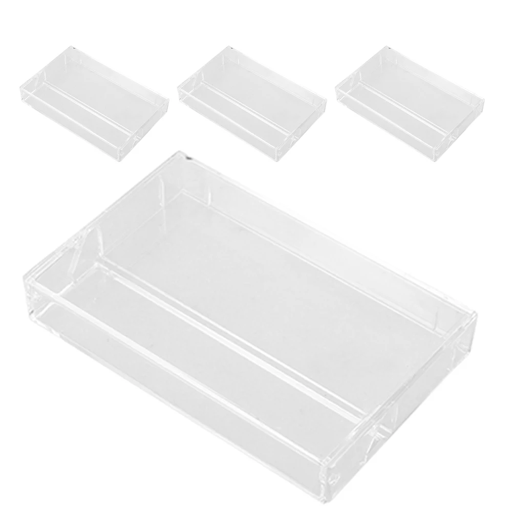 

4pcs Tape Storage Box Polystyrene Cassette Holders Bulk Replacement Audio Boxes Organizer Plastic Cases Collectors