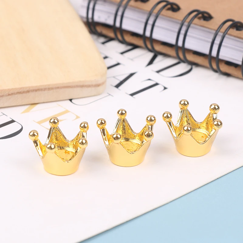 5 Stuks Poppenhuis Miniatuur Mini Metalen Kroon Prinses Hoofddeksels Model Poppen Accessoires Kinderen Doen Alsof Speelgoed