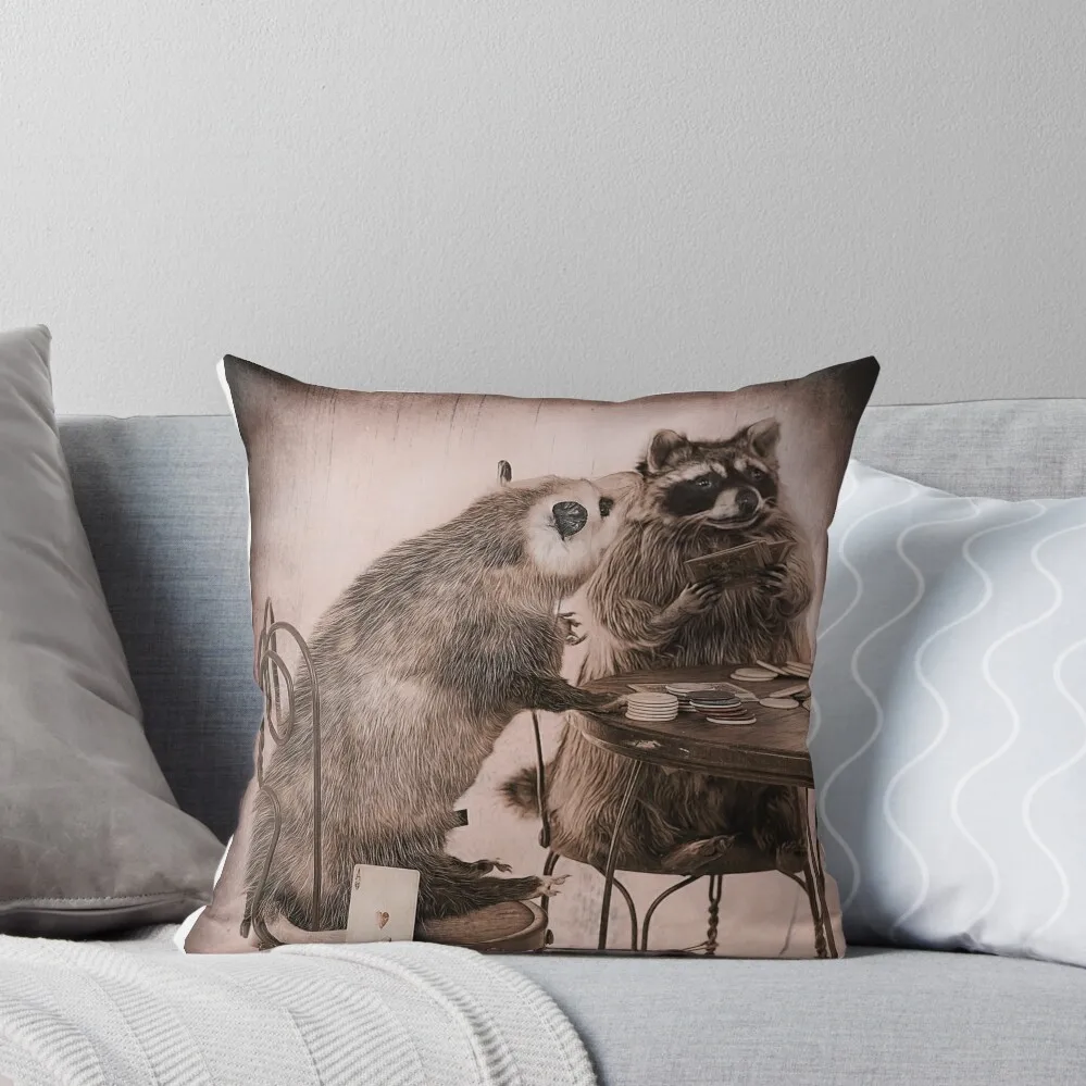 

Opossum playing poker hiding Ace Throw Pillow christmas decorations for home 2024 Couch Pillows