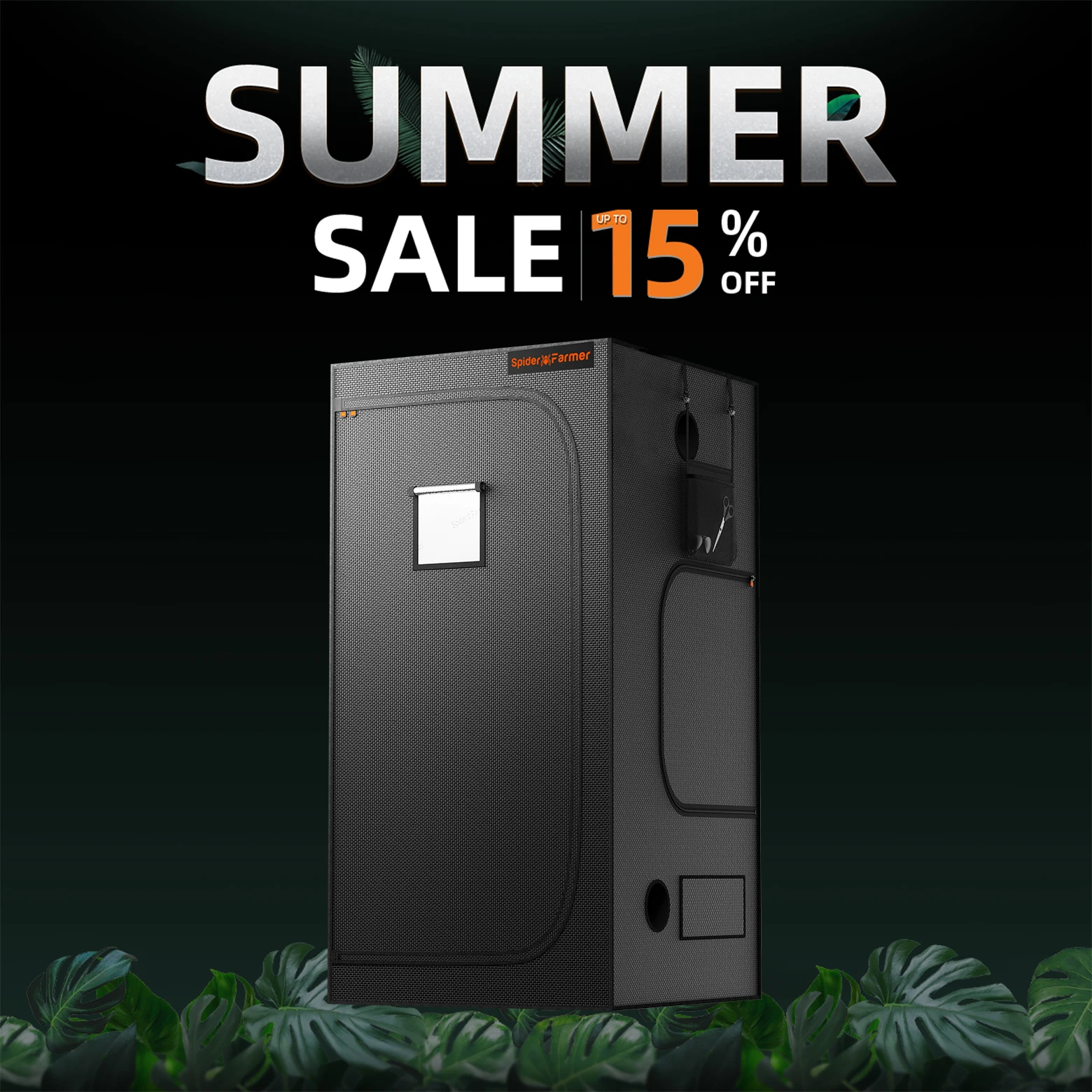 Spider Farmer 90cm X 90cm X 180cm Indoor Grow Tent 1680D Hydroponic Plant Room for Optimal Plant Growth & Climate Cont