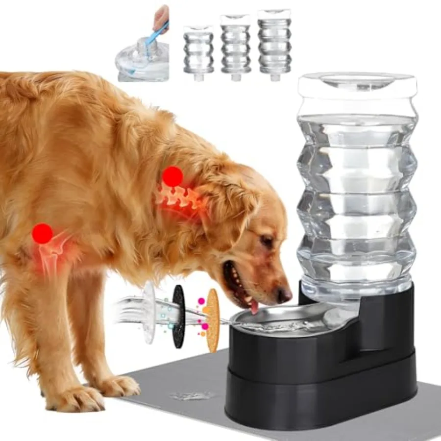 

Автоматическая поилка для собак с гравитационной подачей, из нержавеющей стали, большая емкость, для кошек и пожилых собак с проблемами с позвоночником