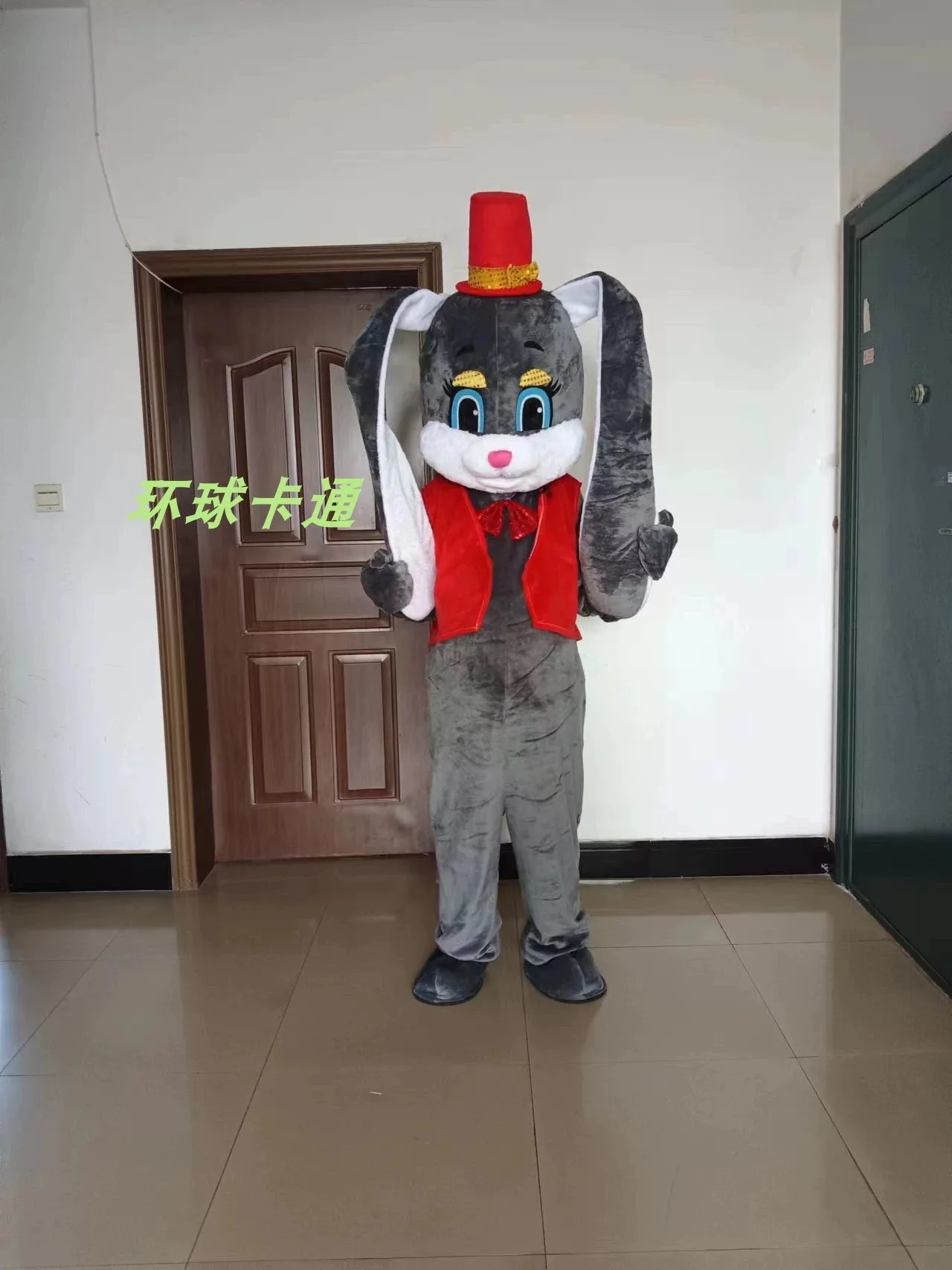 New Adult Rabbit Bunny Grey Hare Mascot Costume Halloween Christmas Dress Full Body puntelli Outfit Costume da mascotte