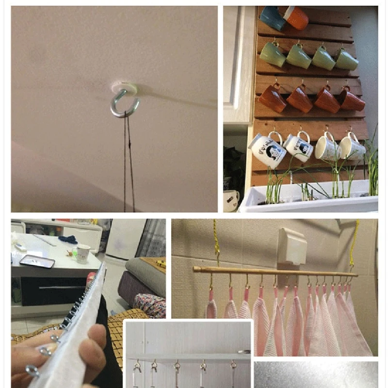 Confezione da 20 ganci da soffitto Ganci da parete in metallo Gancio avvitabile a forma C