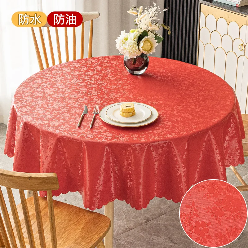 

Round Tablecloths Waterproof Oil-free Washable Anti-scald Household Table Mats Restaurant Hotel Large Round Table Tablecloths