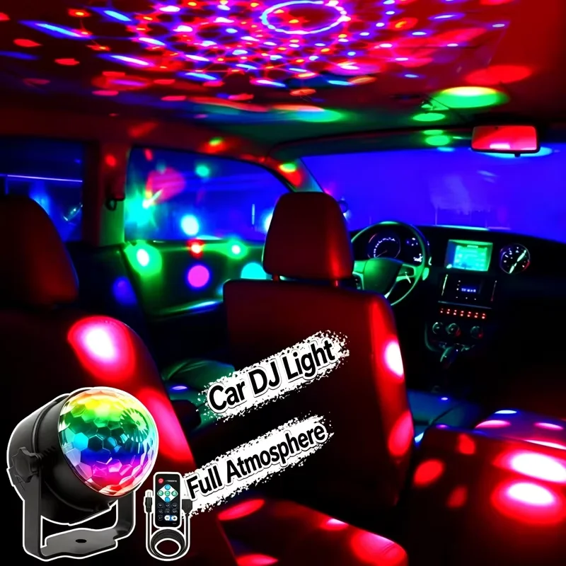 LED Stage Disco Light Rotating DJ Ball Strobe Remote Sound Control Magic Dance Car RGB Christmas Gift Party Club Laser Show Lamp