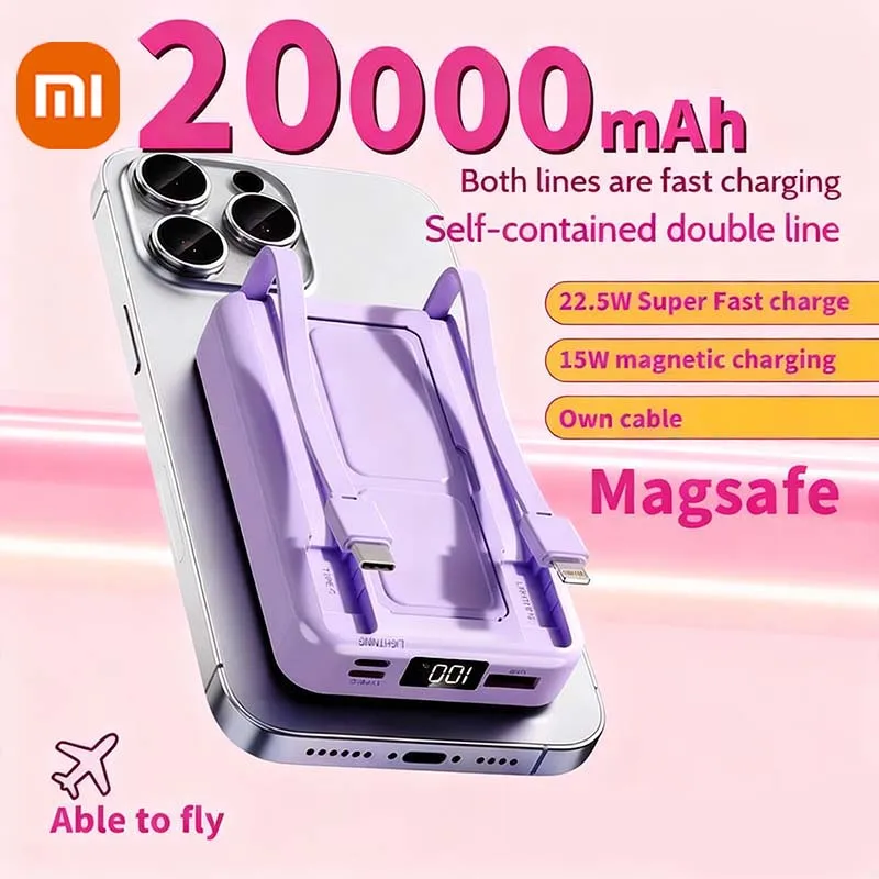 Xiaomi 50000mAh Portátil Magnetetico De Carregamento Sem Fio Suporte De Energia móvel 22.5w Carregamento Rápido ثنائي الاتجاه الفقرة #5