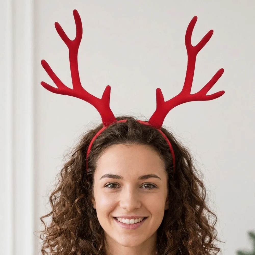 Reindeer Antlers Headband - Tiara leve com chifres de veado,