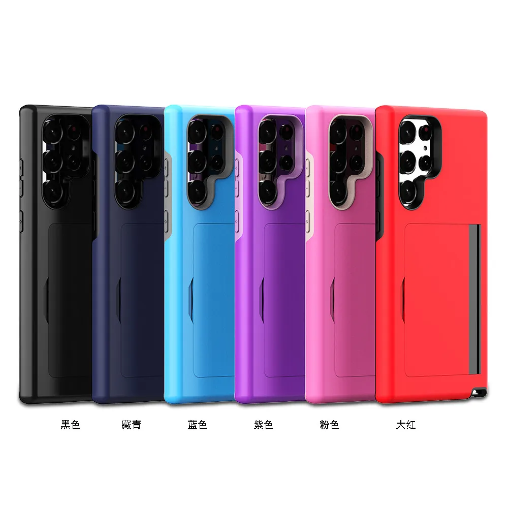 Samsung S22 Ultra Candy Color Card Slots Case For Samsung Galaxy