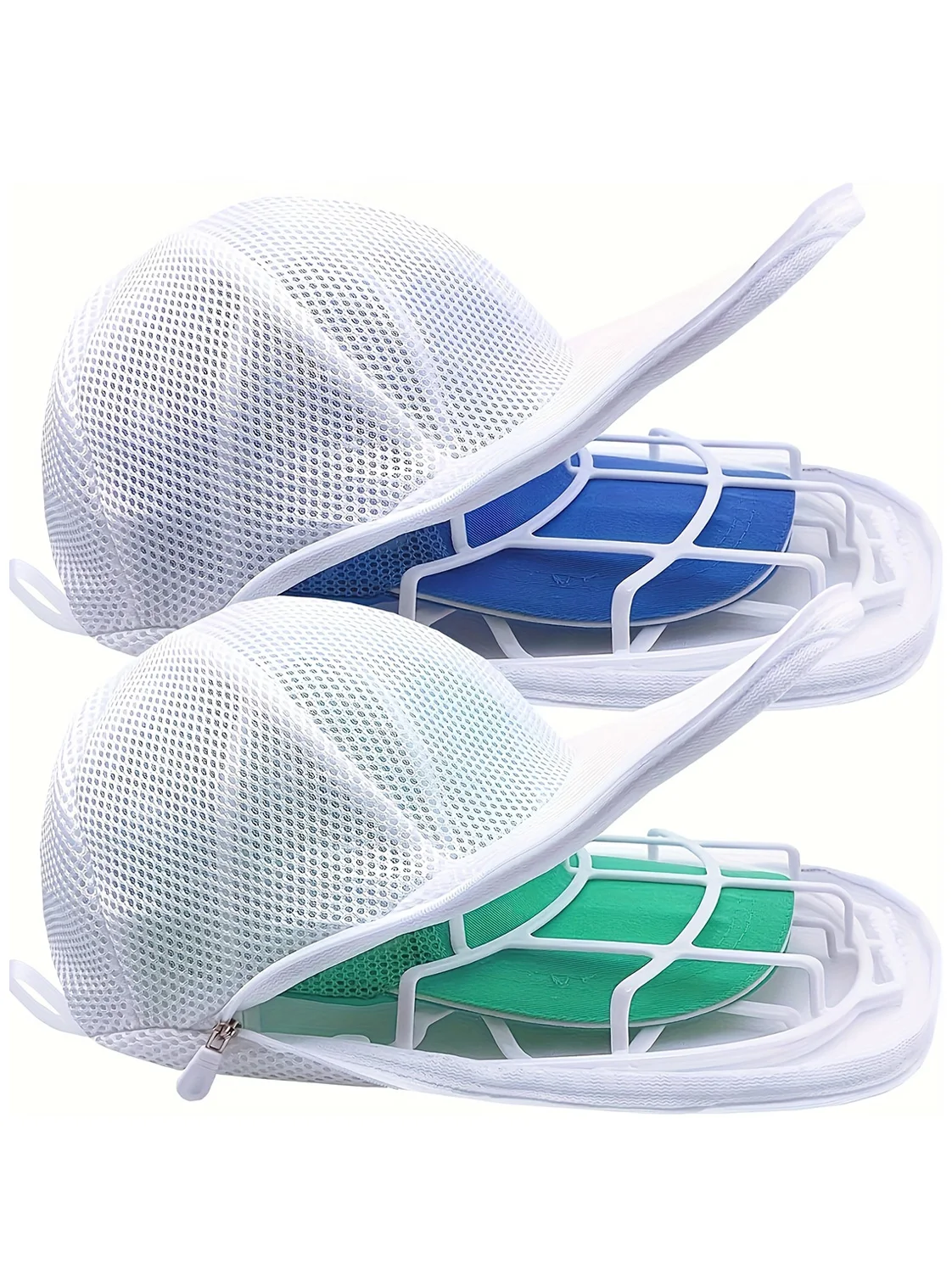 Set da 2 pezzi/set per lavare i cappelli, berretto da baseball a becco d'anatra, lavaggio e asciugatura solare integrato, cremagliera protettiva per lavaggio in lavatrice non deformata
