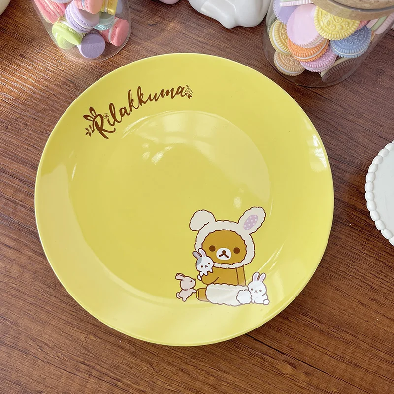 

Rilakkuma Kawaii Relaxed Bear Ceramic Plate Cake Plate Breakfast Inventory Heart Steak Plate Home Holiday Gift