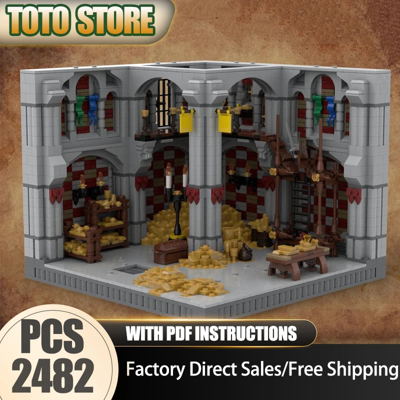 

Средневековая модель замка Moc, строительные кирпичи, модель средневековой сокровища, технология, городской блок с видом на улицу, сборка игрушек, Рождественский подарок