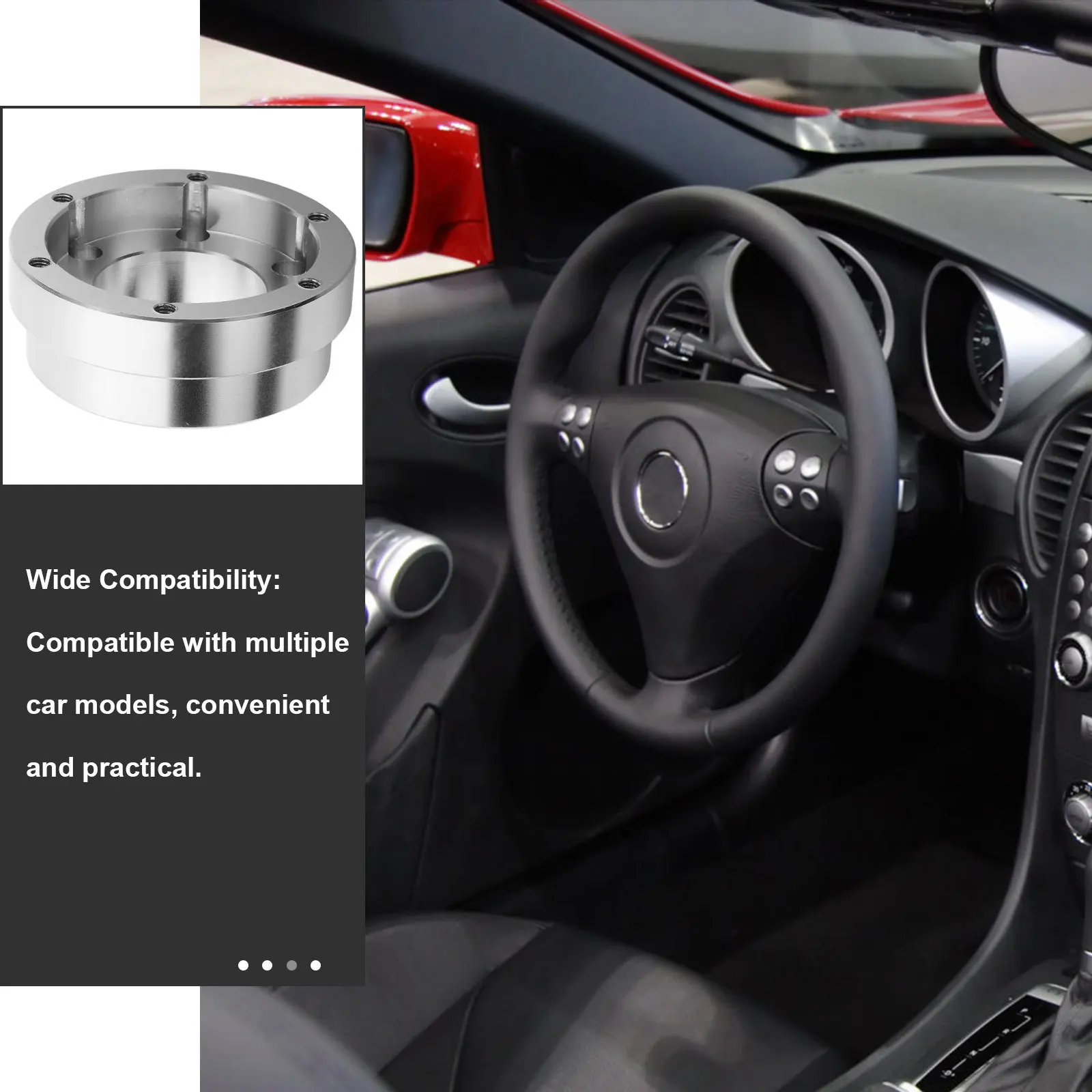 عجلة القيادة قاعدة لوحة سباق محول استبدال المعادن السيارات عجلة توجيه سيارة محول فاصل تعزيز القيادة #1