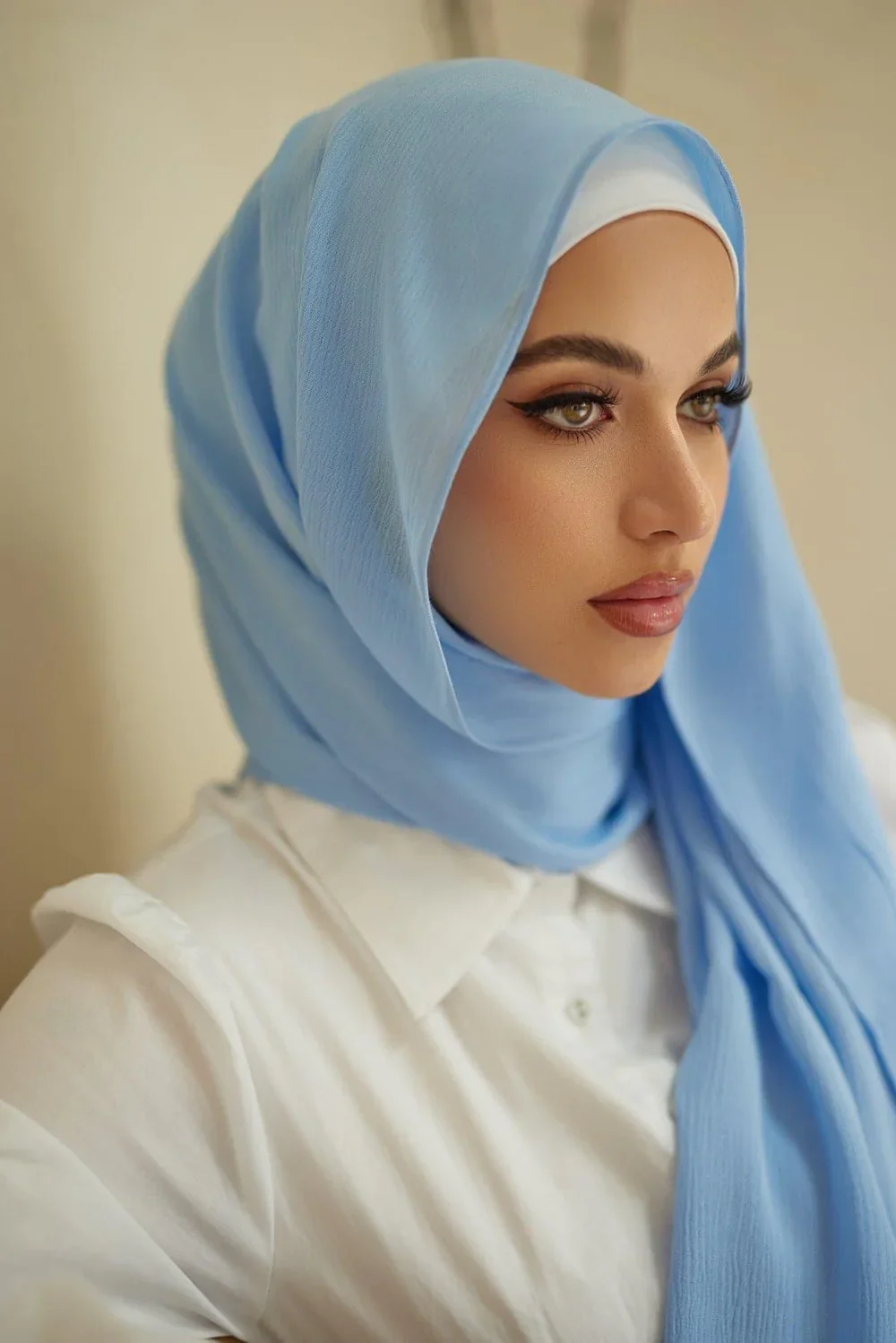 Neue Geknitterte Rayon-Hijabs für Frauen, Einfarbige Schals, Muslimische Weiche Viskose-Kopftücher, Islamischer Turban, Kopfband – Detail 4