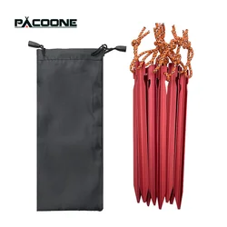 Pacoone-Round Alumínio Tent Pegs, Prata Pegs, Unhas Ao Ar Livre, Acessórios Da Tenda, 18cm, 10 Pcs por lote