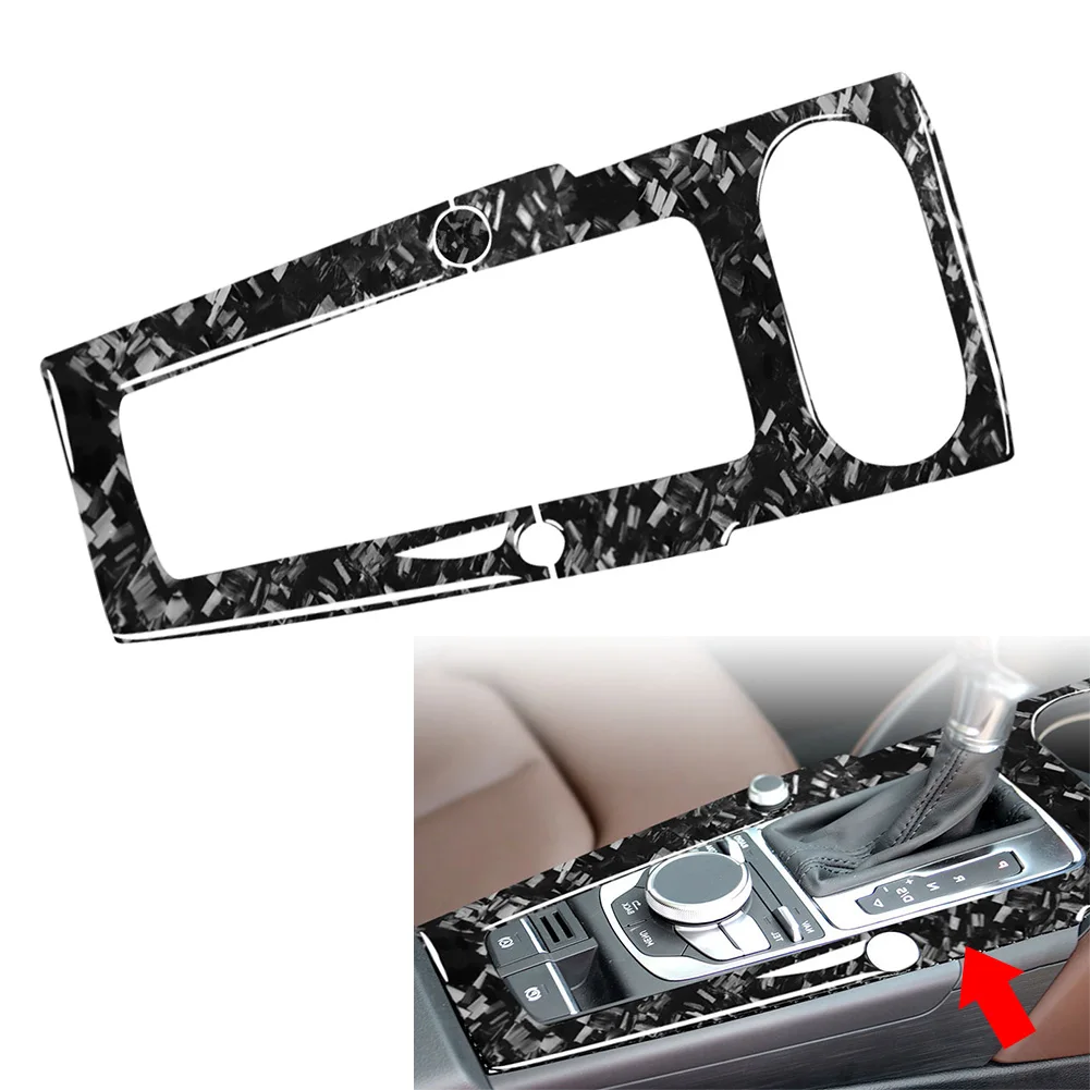 Центральная консоль автомобиля RHD, накладка на панель переключения передач для Audi A3 S3 RS3, кованый узор из углеродного волокна Центральная консоль автомобиля RHD, накладка на панель переключения передач для Audi A3 S3 RS3, кованый узор из углеродного волокна