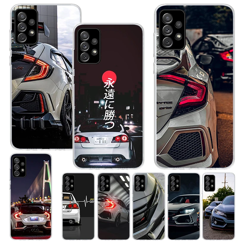 JDM Type R Civic Sport Car Phone Case For Samsung Galaxy A15 A55 A14 A54 A13 A53 A12 A52S A25 A24 A35 A34 A23 A33 A22 A32 A04S A