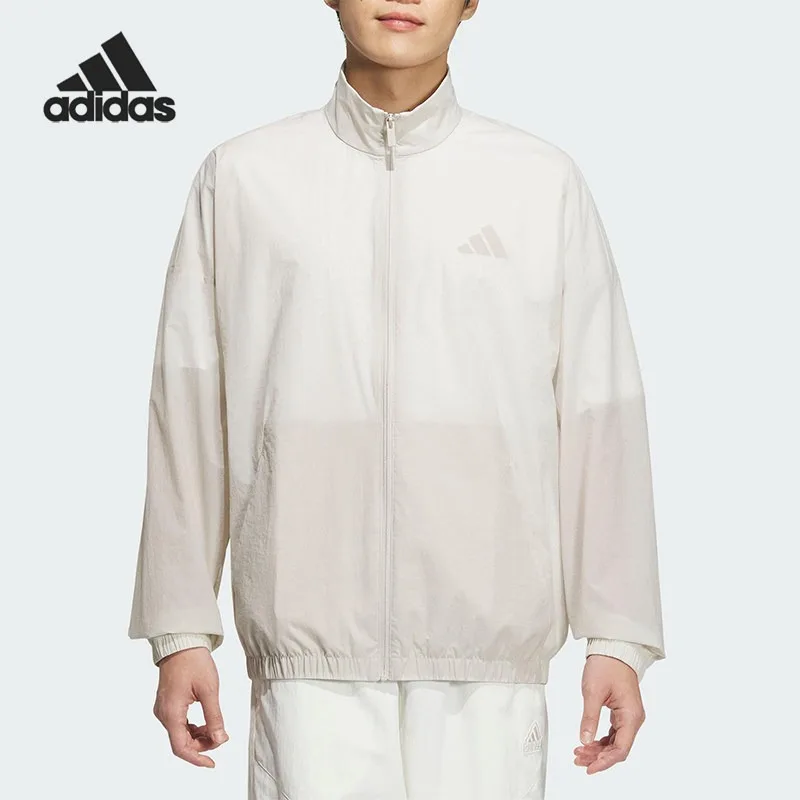Adidas Woven Cropped Zip Wind Jacket Spring Y2K Boxy Silhouette Fashion Daily Outer CoatJZ8410 1PCS