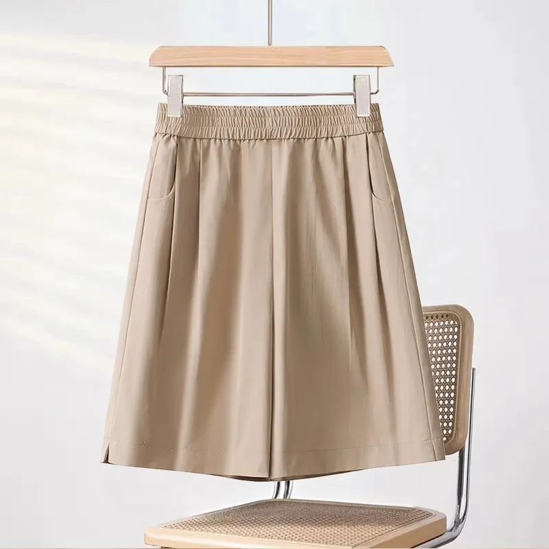 

Khaki Shorts for Women, Summer Thin Style, Outer Wear, Mid-Length, Petite Casual Five-Point Pants
