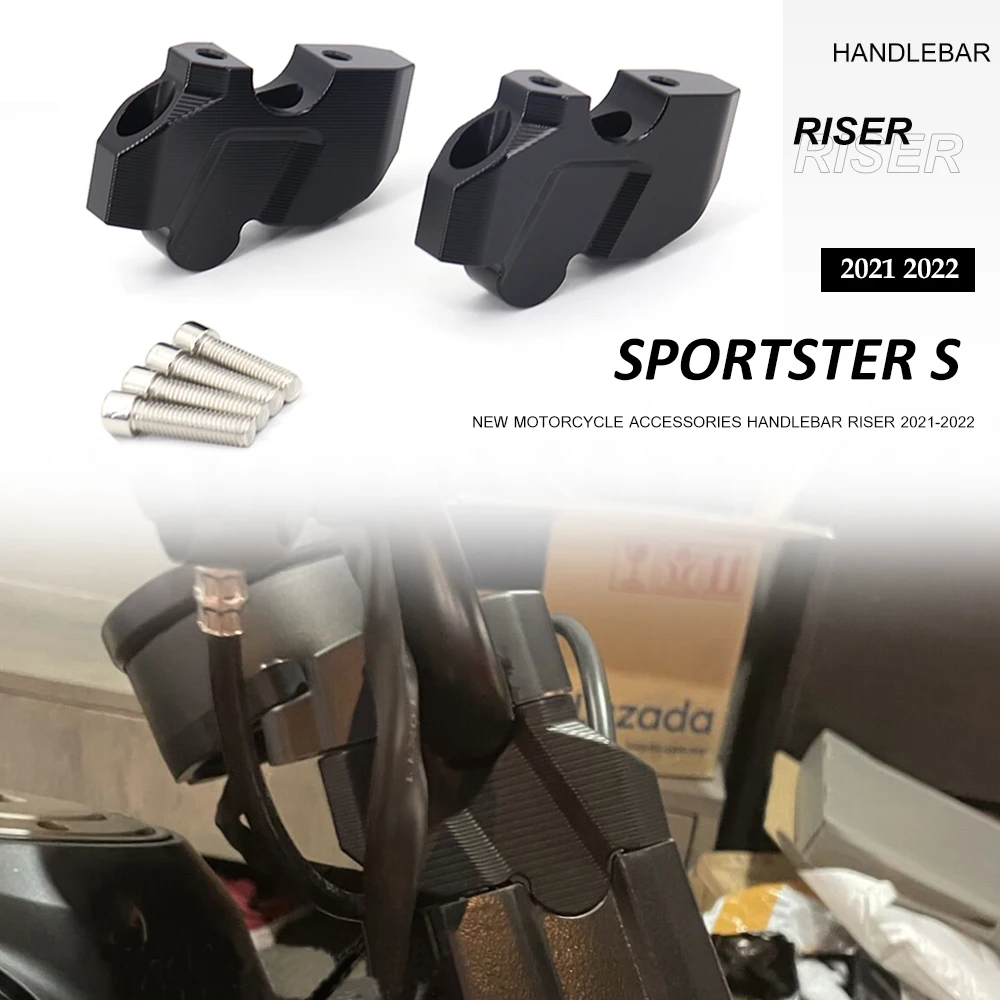 

New Black Handlebar Riser Clamp Extend Steering Wheel Increase Handlebar For Sportster s 2021 2022 For SPORTSTER S Accessories