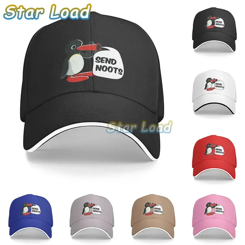 

Send Noot Baseball Cap Men Hats Women Visor Protection Snapback Pingu Pinga Penguin TV Caps