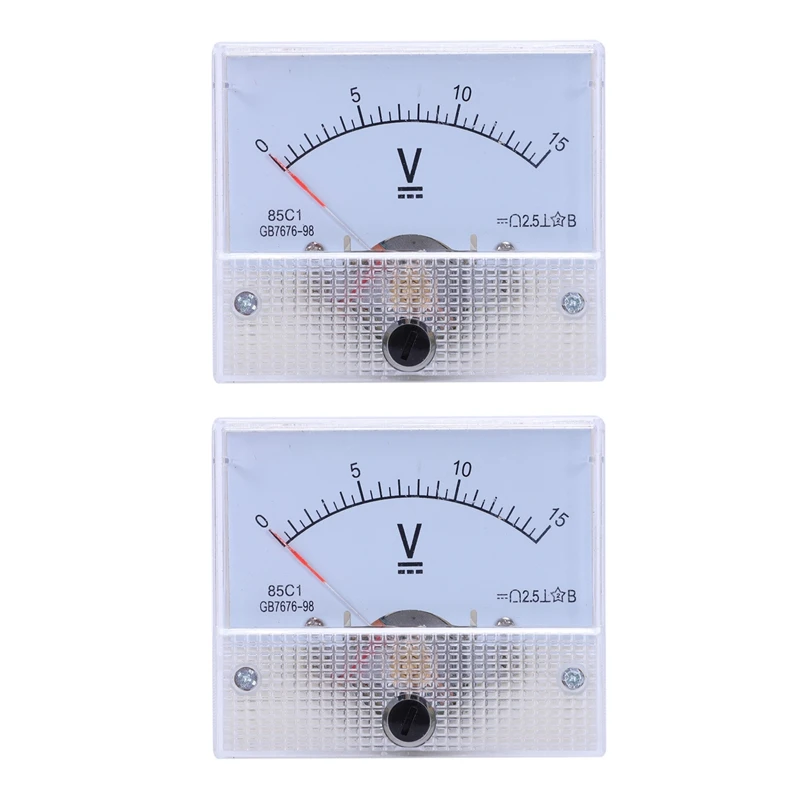 ضبط دقيق للاتصال الهاتفي مقياس لوحة فولت تناظرية ، DC 0-15V ، 85C1 ، 2X