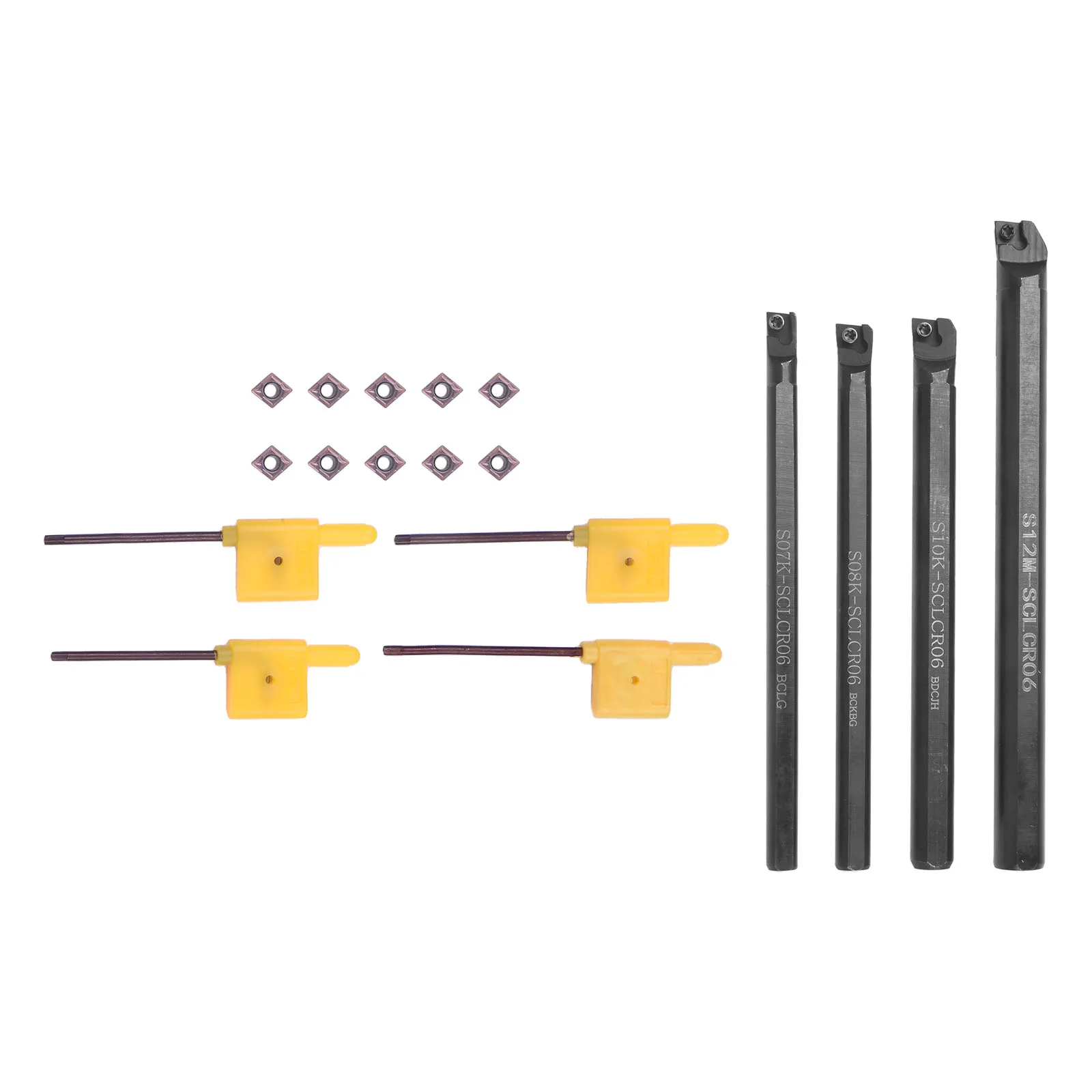 Boost your machining efficiency 4p SCLCR06S07KS08S10KS12M turning tool holder + CCMT060204 carbide insert (10PC)