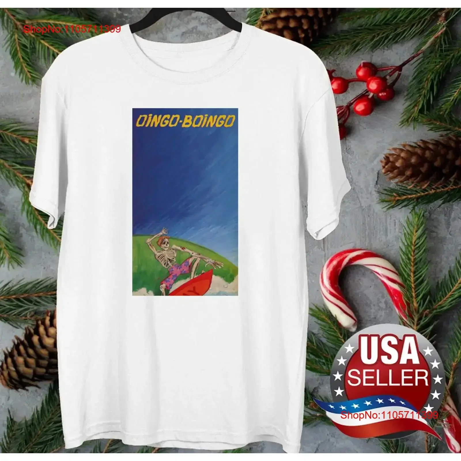 Oingo Boingo White Cotton T Shirt All size S 5XL T216 long or short sleeves vintage Washed Top For Everyday Wear homme Unisex