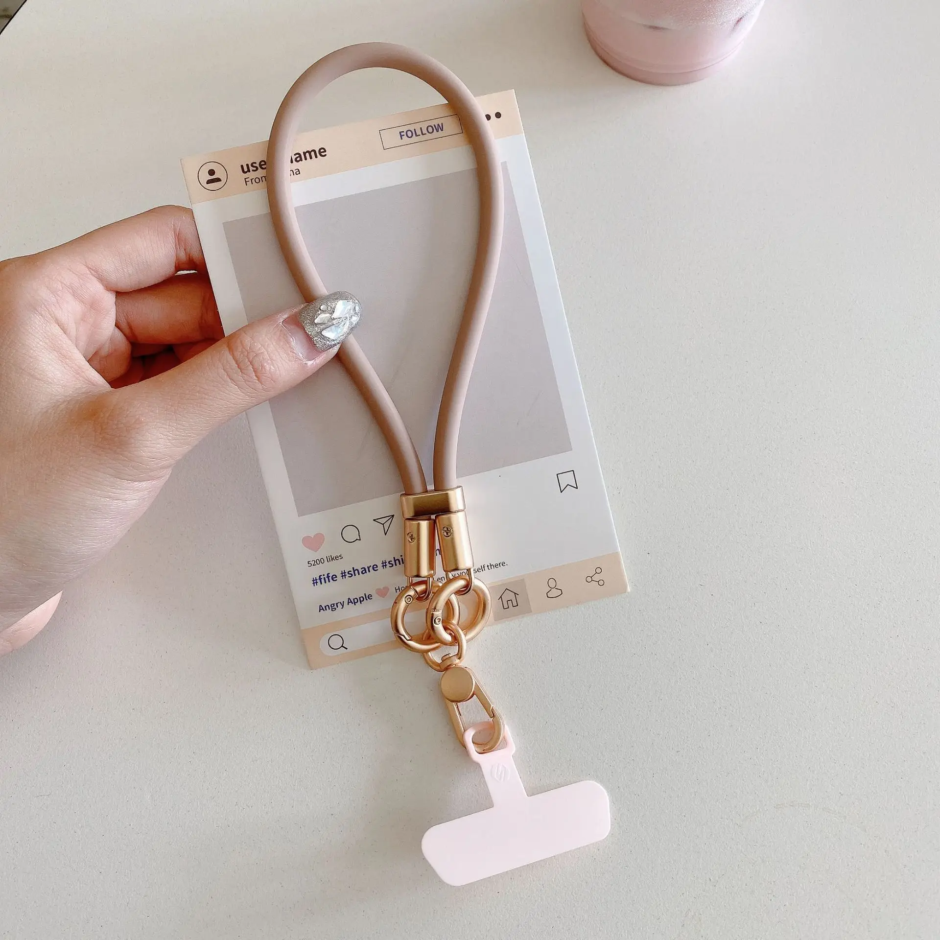 Liquid Silicone Wrist Strap for Mobile Phones, Gift Idea