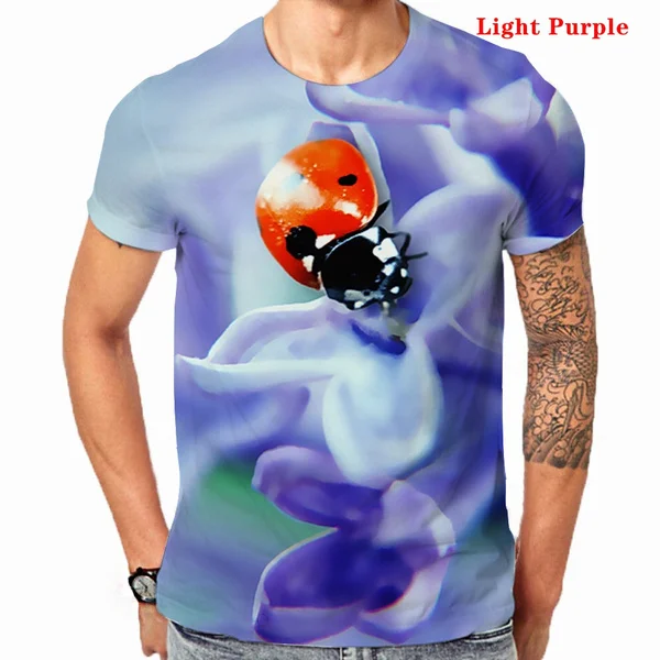 New fashion Men Women short sleeve 3d print t shirt Ladybug t shirt funny insect t shirt