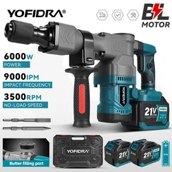 Yofidra 브러시리스 앵글 연마기, 마키타 18V 배터리, 12000Rpm, 3 기어, M14 무선 전기 임팩트 그라인딩 전동 공구, 125mm