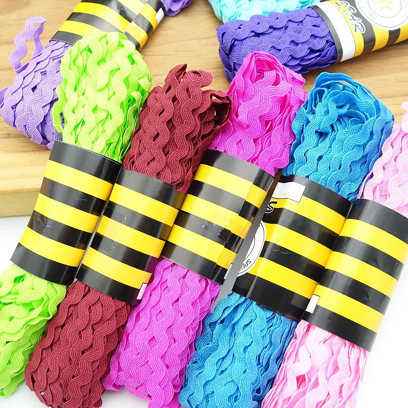 15yards 8mm Multi colors Terylene Ribbon Ric Rac Zig Zag Lace Trimming Ribbon For Wedding Decoration Handmade DIY Sewing Crafts