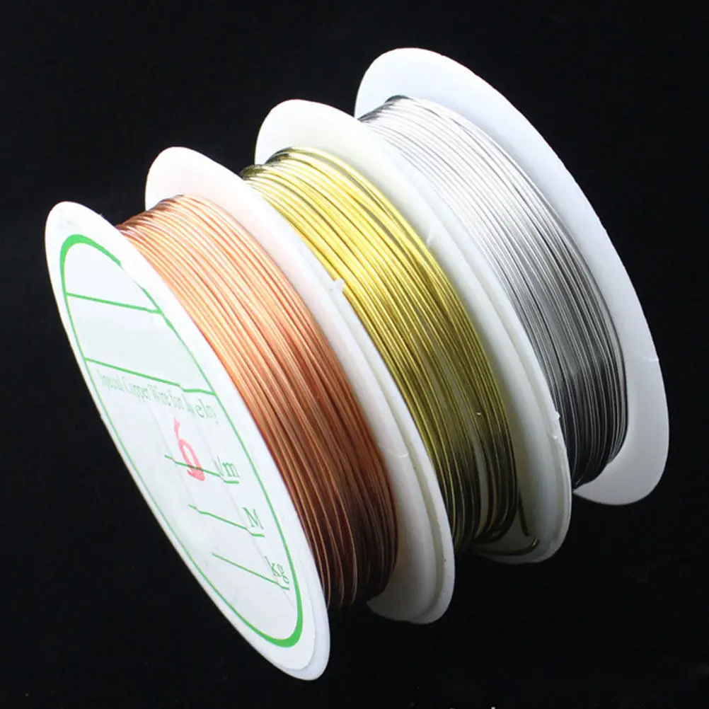 6Rolls Wire For Beading Wire Craft For Jewelry Maker 4MM Copper Colored Flexible Ductile Making