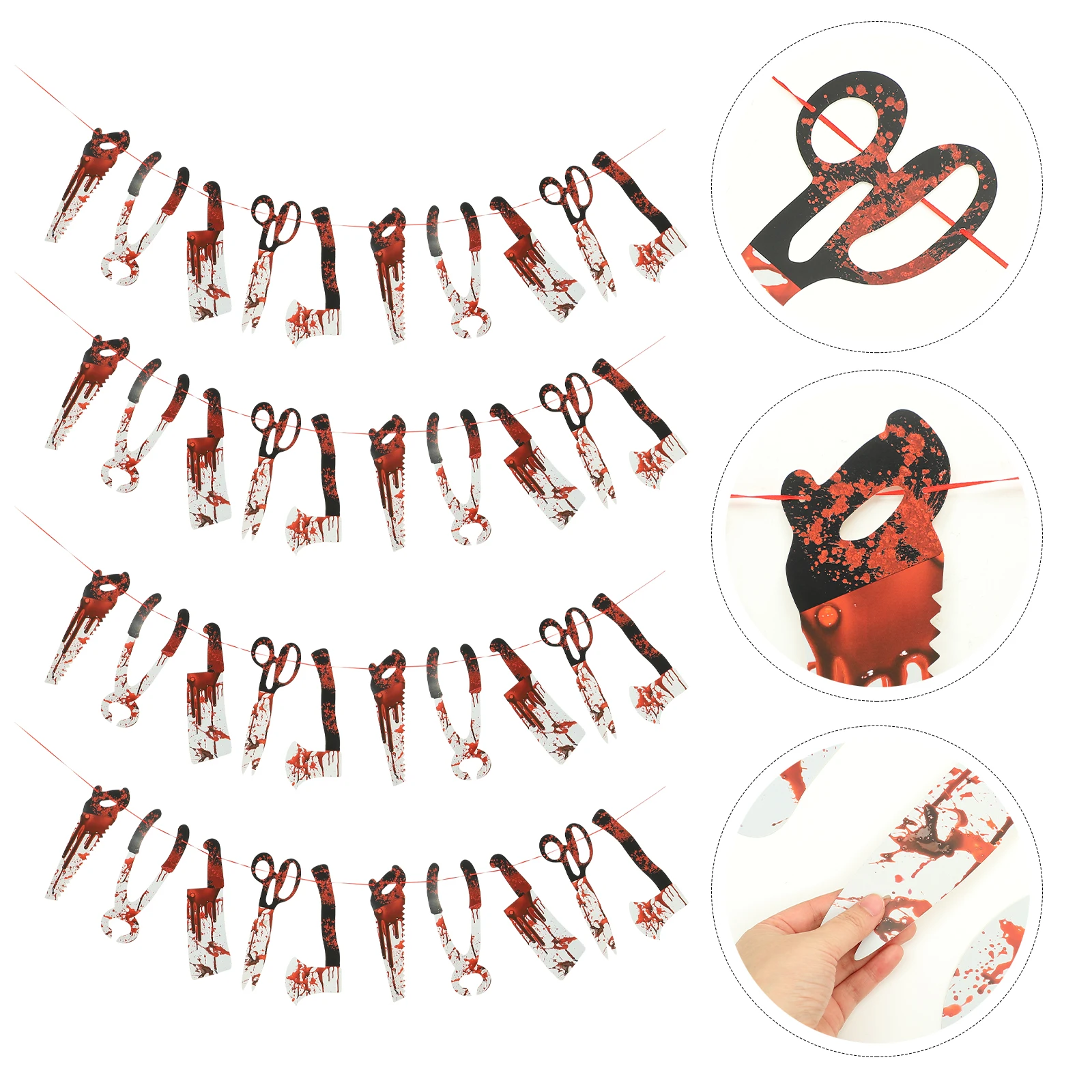 

4 Sets Decorations Skull Pull Flag Halloween Banners Party Home Indoor Decorative Hanging