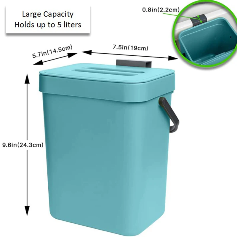 5L Wall Mounted Trash Can Kitchen Cabinet Punch-free Bucket For Bathroom Recycling Hanging Trash Bins Kitchen Accessories