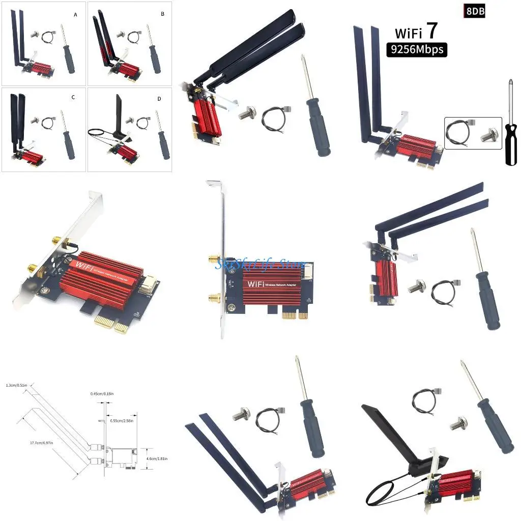 

E65E Wi-Fi 7 MT7927 Карта адаптера трехдиапазонная 2 4G 6Ghz Bluetooth-совместимая 5.4