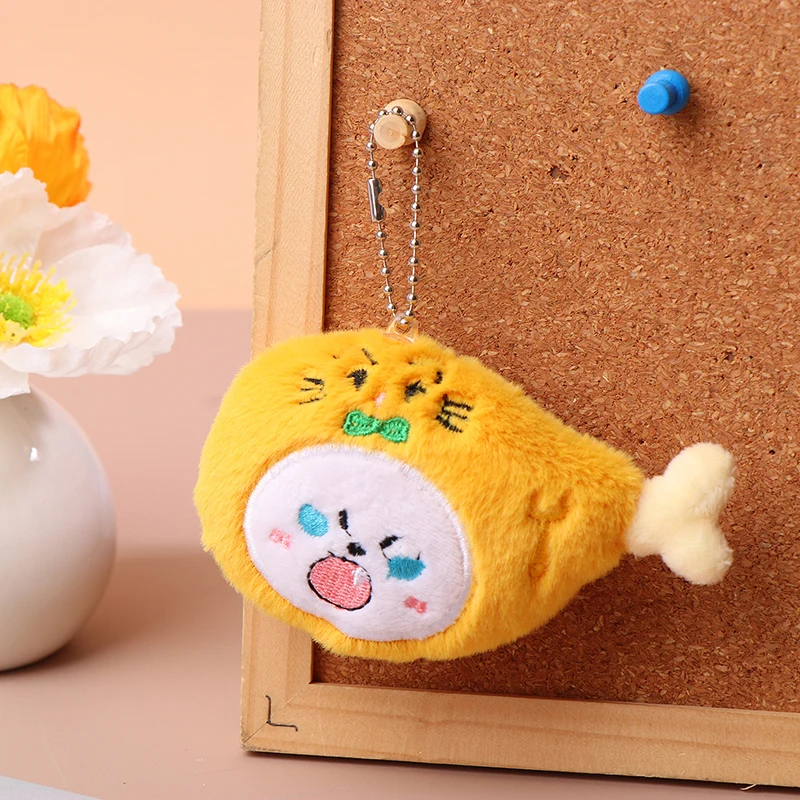 Squeaky Angry Chicken Leg Doll Pendant Funny Drag Plush Pendant Student Pendant Little Gift