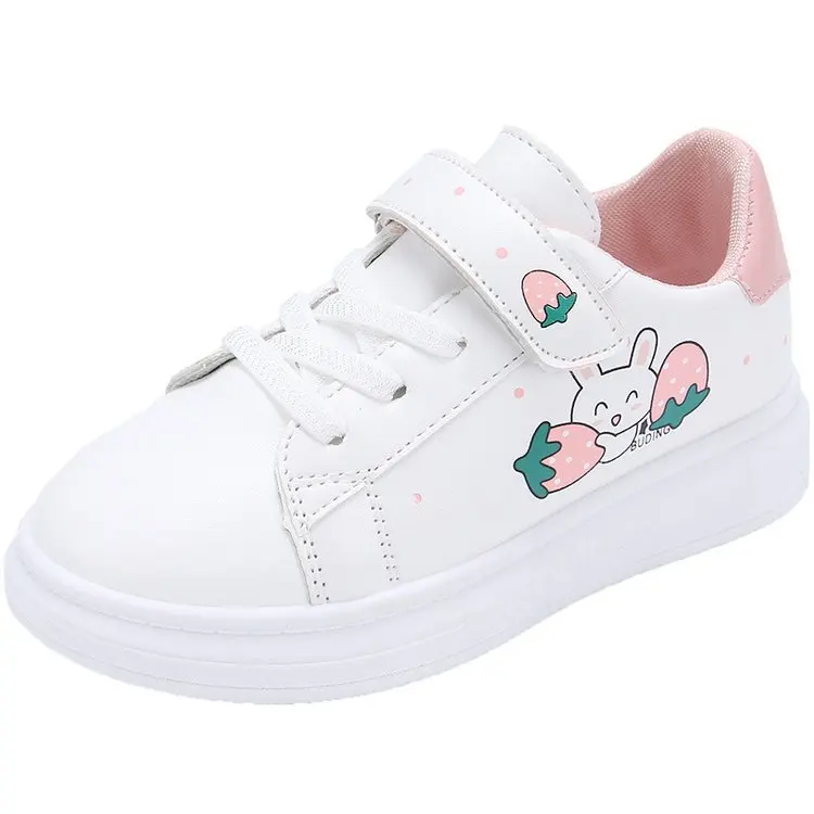 Zapatos planos informales para niñas y estudiantes, zapatillas deportivas para correr, color blanco sólido, para primavera y otoño, para