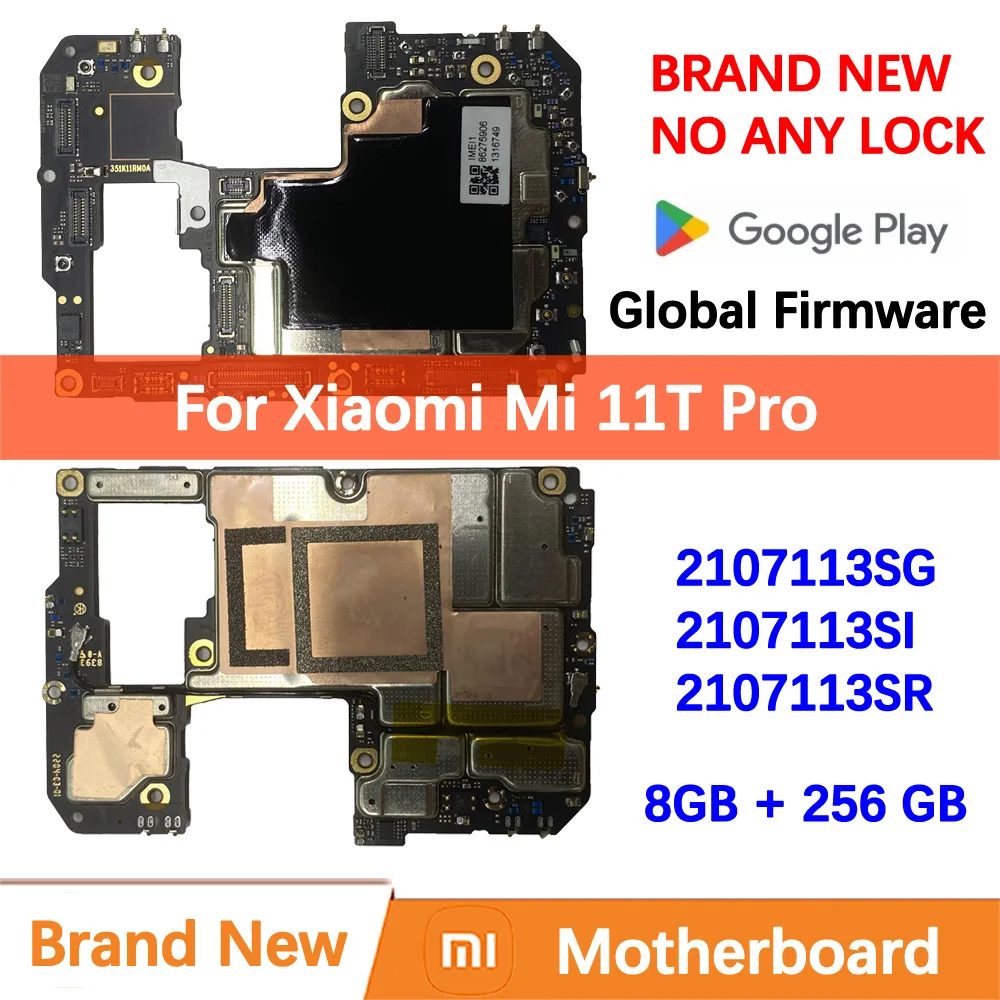 100% Brand New Original Motherboard for Xiaomi Mi 11T Pro Mainboard Logic Circuit Board Plate Global Unlocked Full Work 2107113S