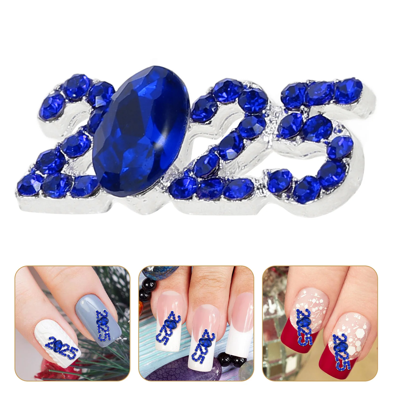 5 個合金ネイルチャームスパークリングラインストーン 2025 番号 DIY ネイルデコレーションマニキュアチャーム偽爪女性用